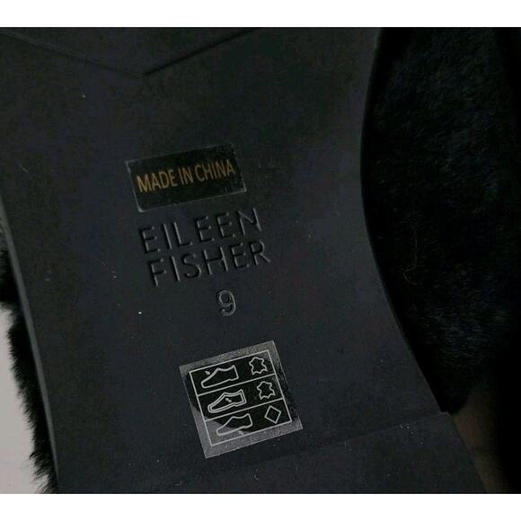 NEW Eileen Fisher Women's Cross Over Sherling Fur Slippers Sandals Flat Sz 9 - Picture 8 of 8